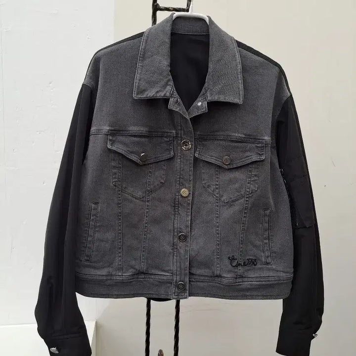 [BUNJANG] Maxmaro Denim Color Block Jumper / 막스마리오 데님배색 점퍼 66