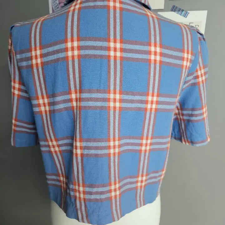 [BUNJANG] Checkered Cropped Short Sleeve Jacket / 체크 크롭 반팔 자켓
