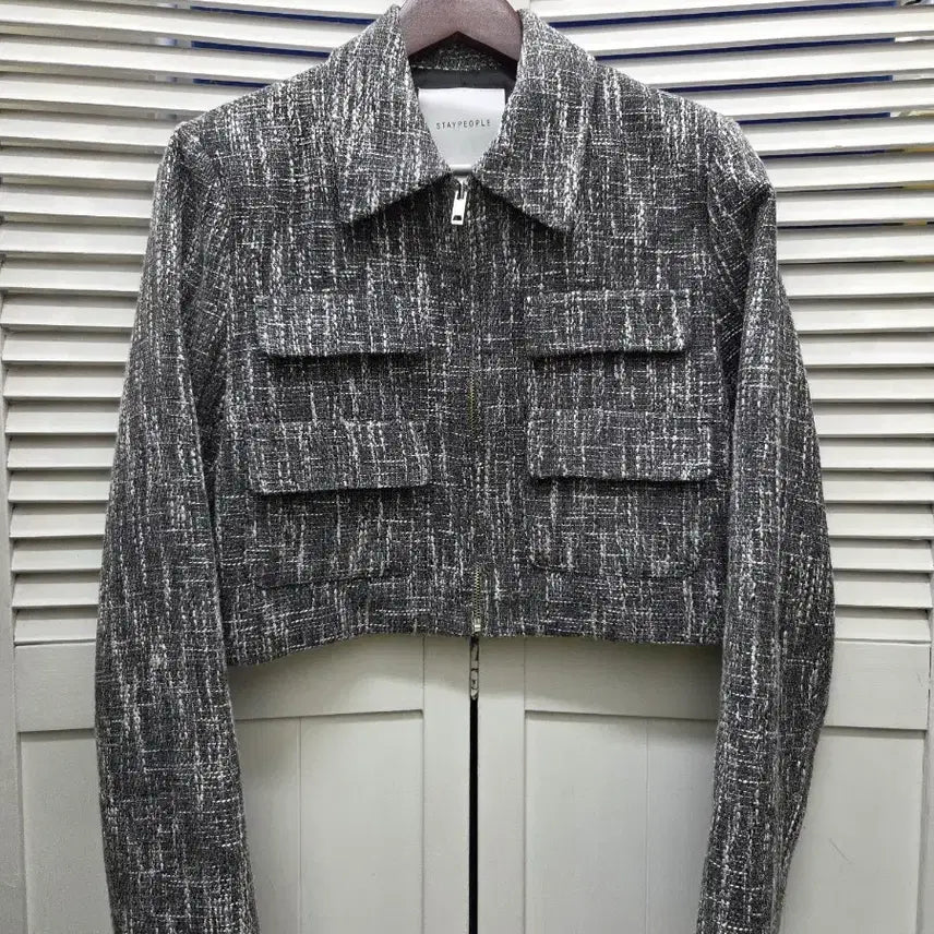 [BUNJANG] Stay People Tweed Crop Jacket / 스테이피플 트위드 크롭 자켓