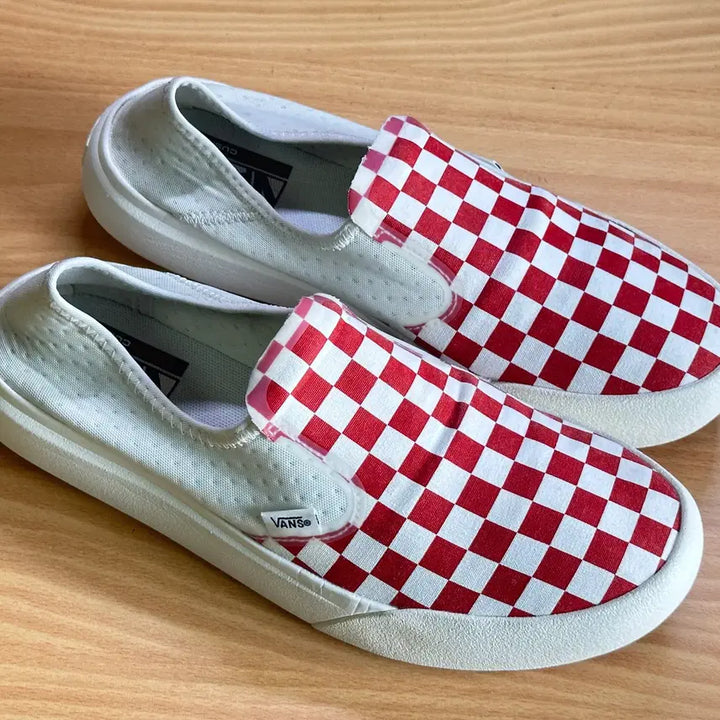 [BUNJANG] Vans ComfyCush One Racing Red Checkerboard Slip-On Mules / 반스 컴피쿠시 원 레드 체커보드 (2-Way 슬립온/뮬)