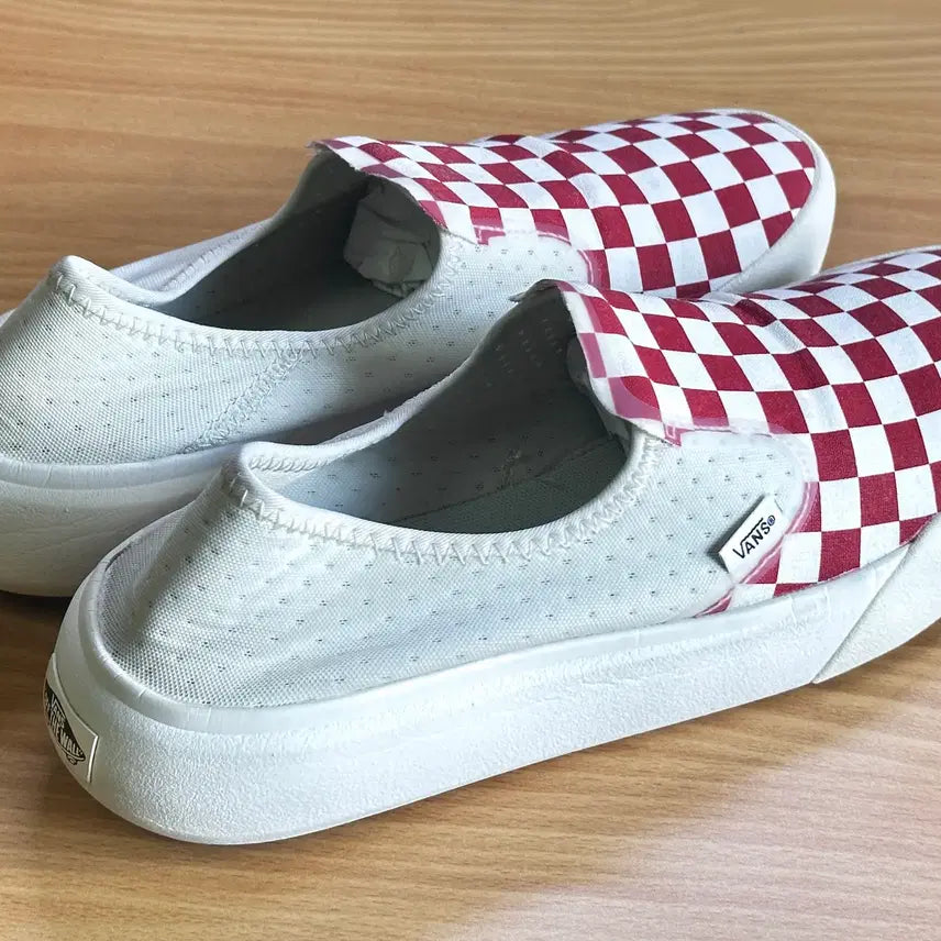 [BUNJANG] Vans ComfyCush One Racing Red Checkerboard Slip-On Mules / 반스 컴피쿠시 원 레드 체커보드 (2-Way 슬립온/뮬)