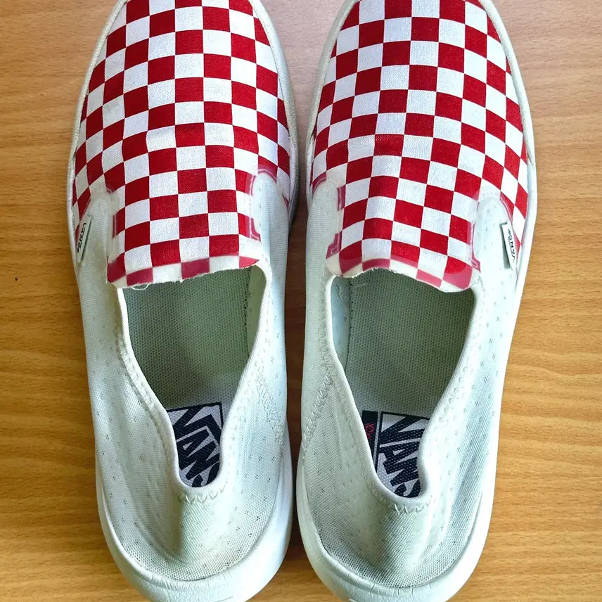 [BUNJANG] Vans ComfyCush One Racing Red Checkerboard Slip-On Mules / 반스 컴피쿠시 원 레드 체커보드 (2-Way 슬립온/뮬)