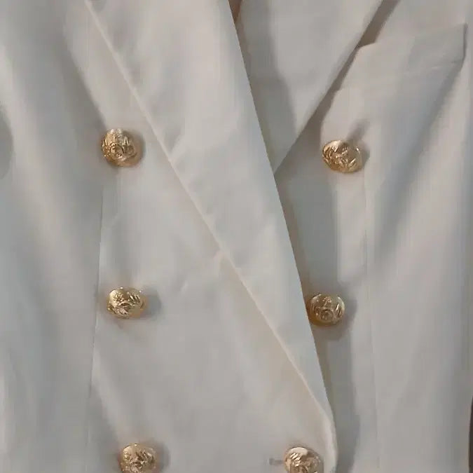 [BUNJANG] TIME Double Button Blazer Ivory / 타임 금장버튼 더블 자켓 아이보리