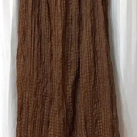 [BUNJANG] Brown Check Pattern Long Dress / 브라운 끈나시 체크 패턴 롱 원피스 55-66 거의새것