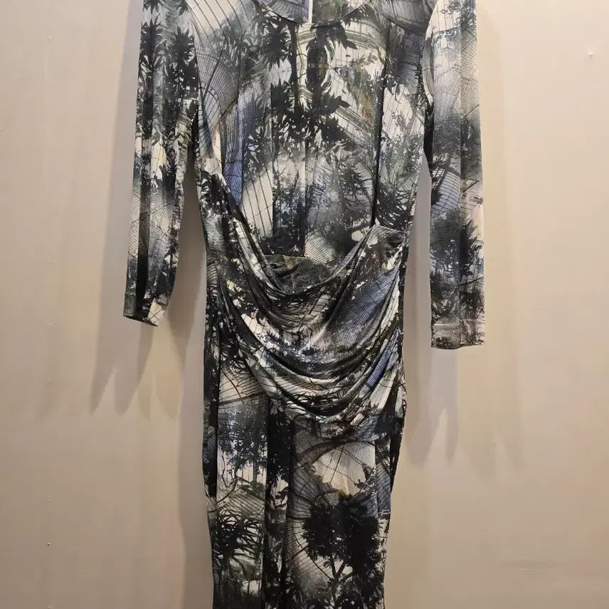 [BUNJANG] ESCADA Green House Pattern Long Dress Size 40 / ESCADA 40 그린하우스 패턴 롱 원피스