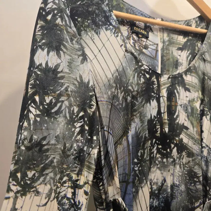 [BUNJANG] ESCADA Green House Pattern Long Dress Size 40 / ESCADA 40 그린하우스 패턴 롱 원피스