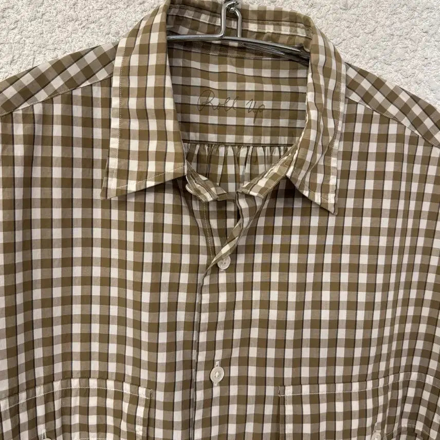 [BUNJANG] Porter Classic Roll-Up Gingham Check Shirt / 포터 클래식 롤업 깅엄 체크 셔츠