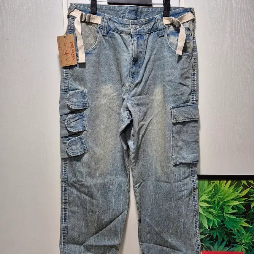 [BUNJANG] True Religion Washed Denim Cargo Pants / (타임세일)(새상품)트루릴리젼 워싱 데님 카고