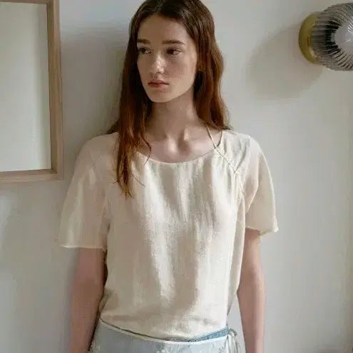 [BUNJANG] On &amp; On Shirring Blouse Ivory Size 66 / 온앤온 셔링 블라우스 아이보리 66