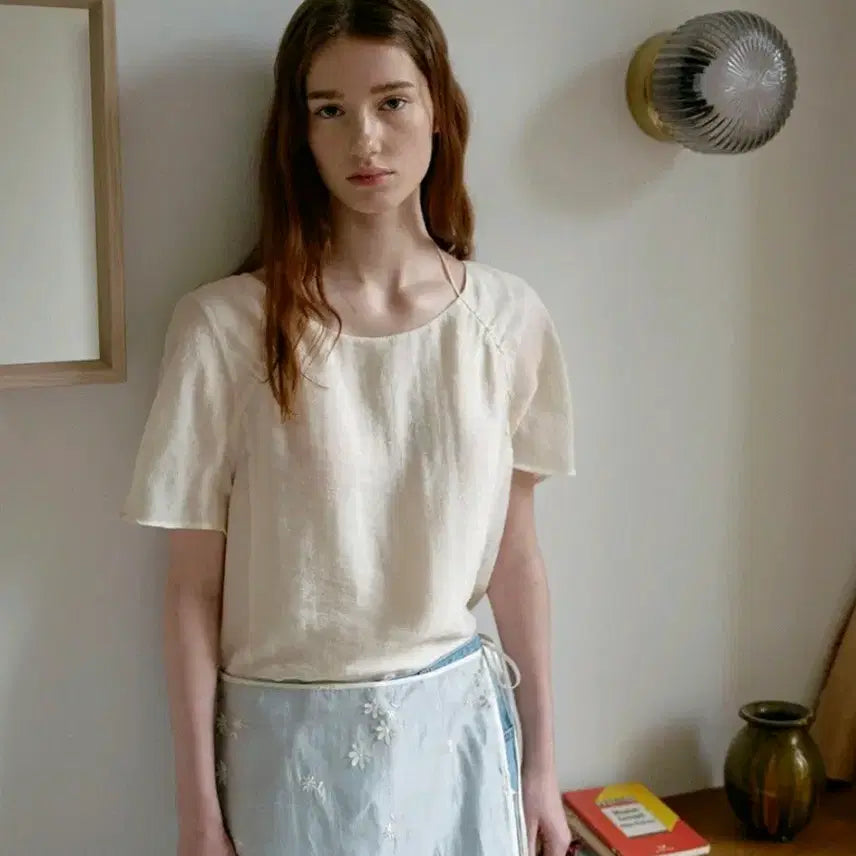[BUNJANG] On &amp; On Shirring Blouse Ivory Size 66 / 온앤온 셔링 블라우스 아이보리 66