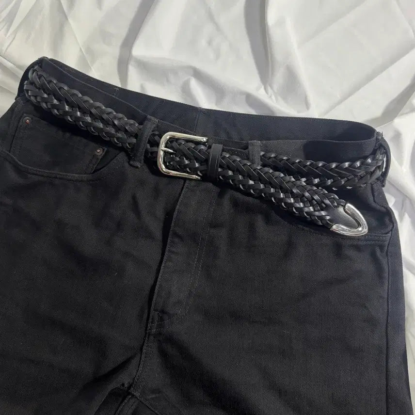 [BUNJANG] Liberal Woven Western Leather Belt / Liberal 위빙 웨스턴 레더 벨트