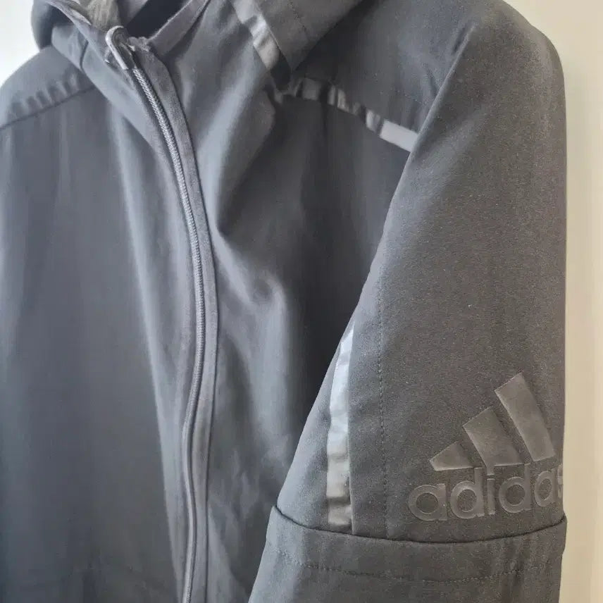 [BUNJANG] Adidas Black Reversible Hooded Zip-Up Jacket / 아디다스 블랙 후드 집업 자켓 양면