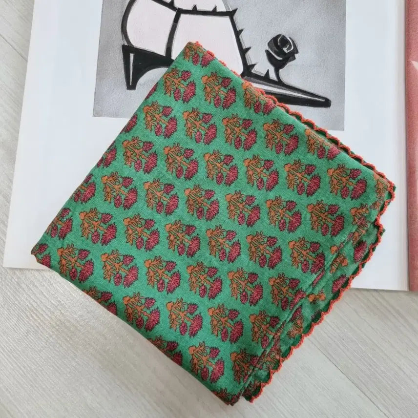 [BUNJANG] Flower Pattern Scarf and Handkerchief Set / 이사면 손수건 스카프