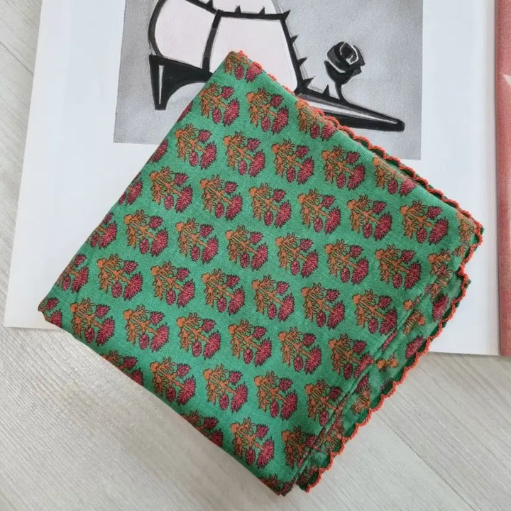 [BUNJANG] Flower Pattern Scarf and Handkerchief Set / 이사면 손수건 스카프