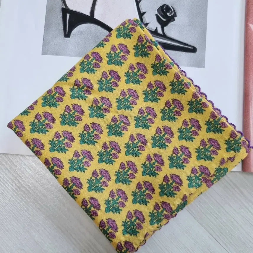 [BUNJANG] Flower Pattern Scarf and Handkerchief Set / 이사면 손수건 스카프