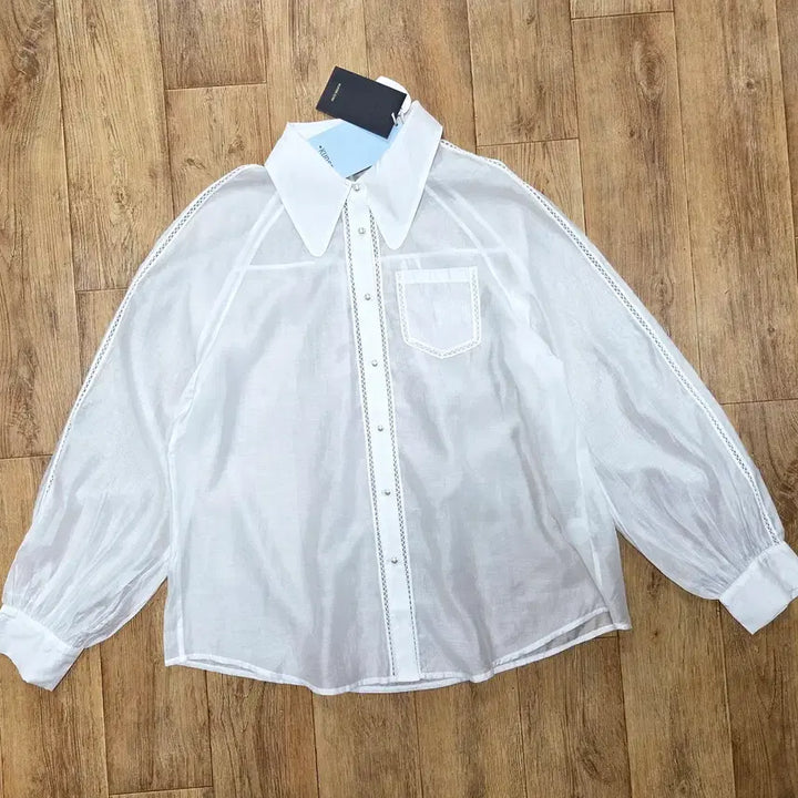 [BUNJANG] KUOSE Iridescent Overlay Lyocell Shirt / 쿠오세(KUOSE) 이리디센트 오버레이 리오셀 셔츠 프리사이즈 새상품