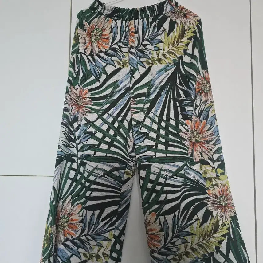 [BUNJANG] Tropical Pattern Wide Pants / 열대패턴와이드팬츠