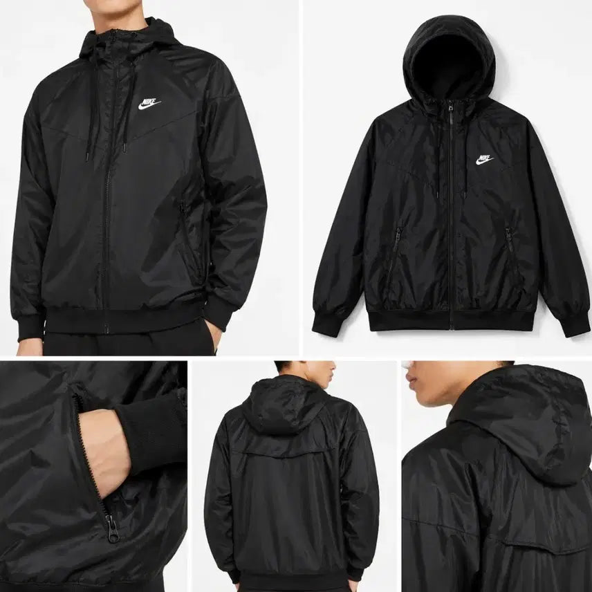 [BUNJANG] Nike Hooded Windbreaker Jacket Black / 나이키 후드 바람막이 블랙. M~xl