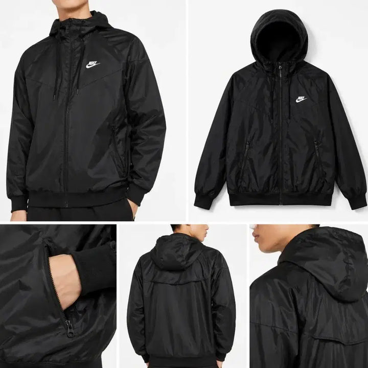 [BUNJANG] Nike Hooded Windbreaker Jacket Black / 나이키 후드 바람막이 블랙. M~xl