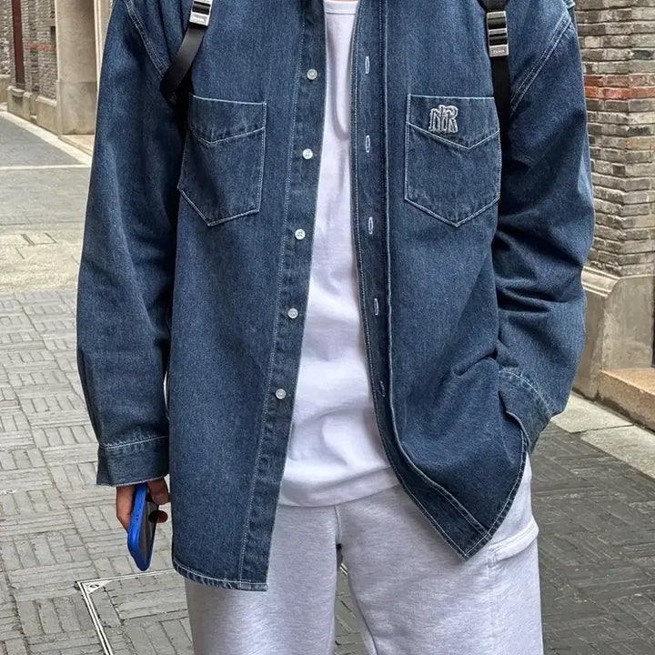 [BUNJANG] Marie Mans Applique Denim Jacket / 마리맨즈 제작 아플리케 데님 자켓