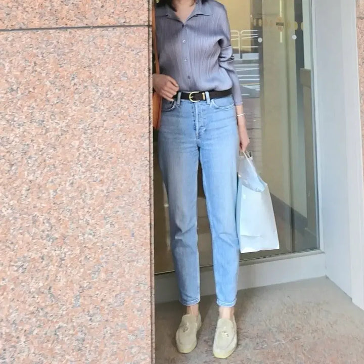 [BUNJANG] Pleats Please Basic Gray Shirt / 플리츠플리즈베이직셔츠