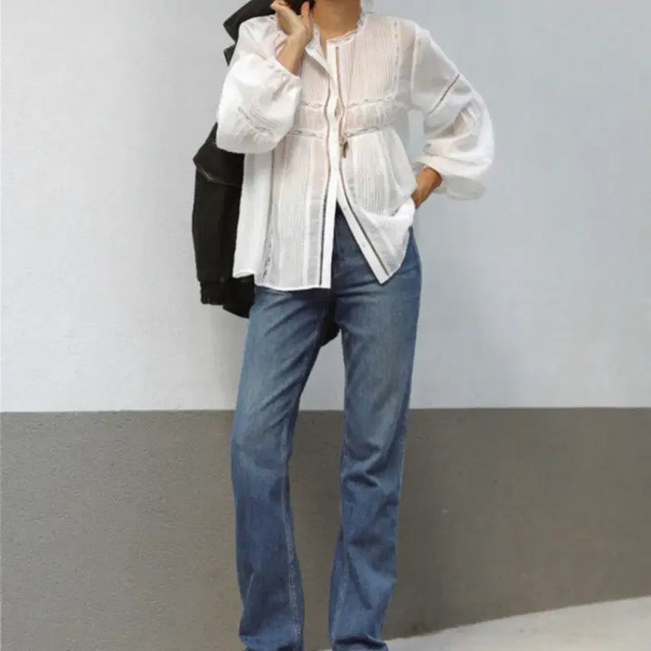 [BUNJANG] H.Mode Ivory Blouse / 에이치모드 블라우스