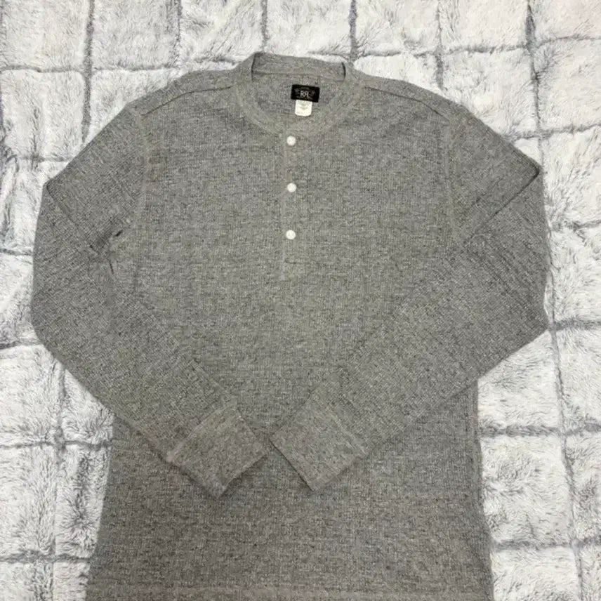 [SOLD OUT] rrl 와플니트 헨리넥 그레이M사이즈 판매
