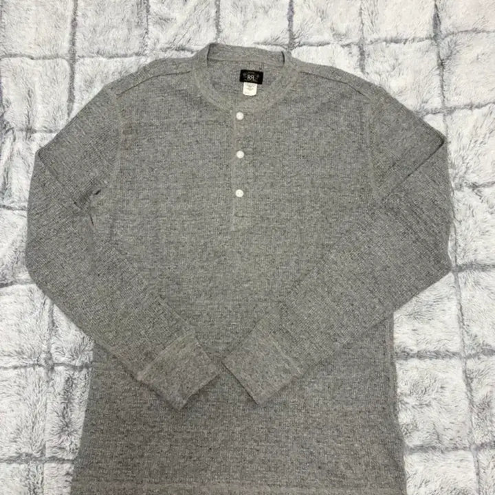 [SOLD OUT] rrl 와플니트 헨리넥 그레이M사이즈 판매