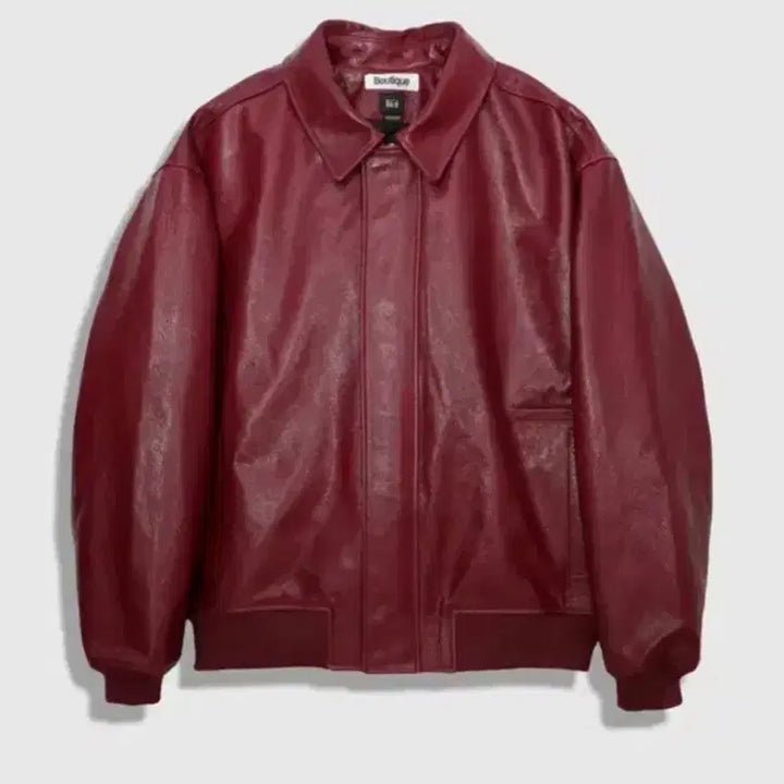 [BUNJANG] Burgundy Real Leather Jacket / 버건디 리얼 레더자켓