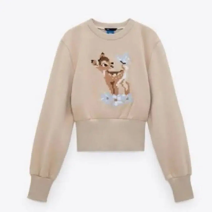 [SOLD OUT] [옷정리] zara / 밤비 크롭 맨투맨 베이지 /s사이즈