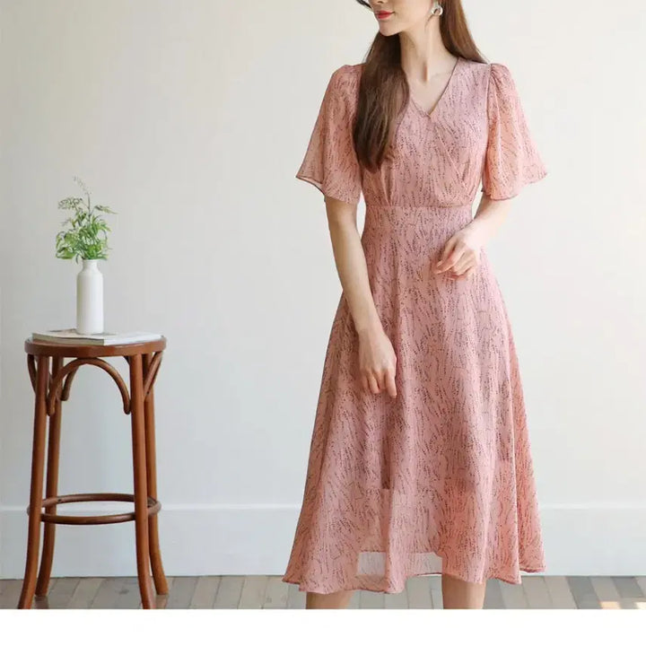 [BUNJANG] CHICLINE Flower Wrap Dress Pink / CHICLINE 플라워 랩 원피스 핑크 새상품