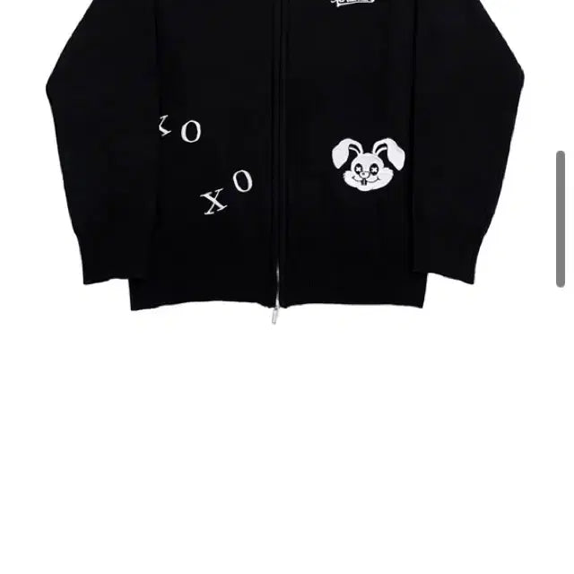[BUNJANG] X:ORDINARY Rabbit Knit Zip-Up Black / X:ORDINARY 래빗 니트 집업 블랙 엑스오디너리
