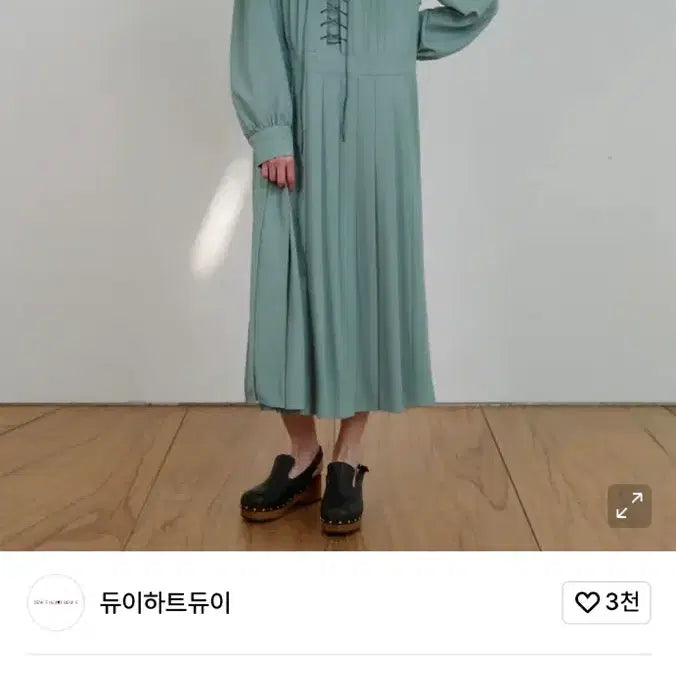 [BUNJANG] 듀이하트듀이 레이스업 드레스 그린 / 듀이하트듀이 레이스업 드레스 그린