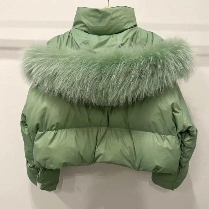 [BUNJANG] Black Barbie Emma Racoon Fur Duck Down Short Padding / [새상품] 블랙바비 엠마 라쿤퍼 덕다운숏패딩