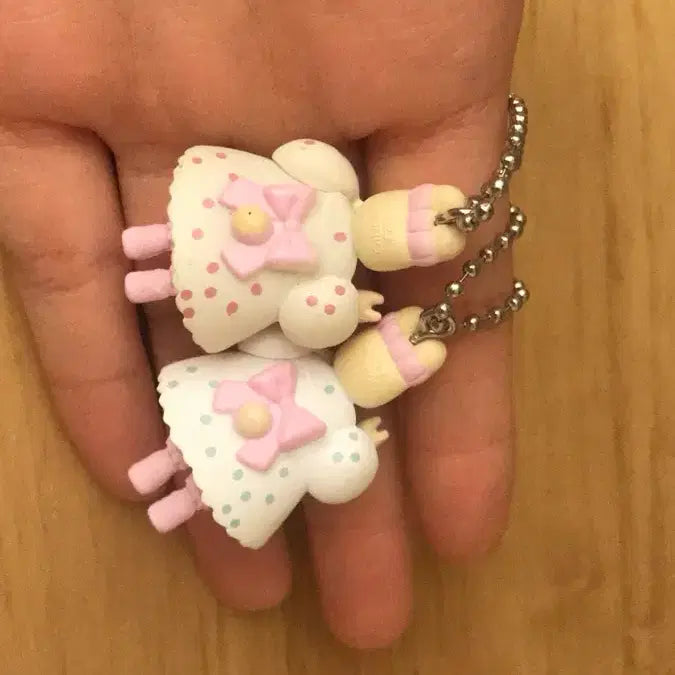 [BUNJANG] Hello Kitty Marron Cream Classic Japanese Style Keychain Strap Figure Set / (세트)일본고전풍 키티 친구 마론크림 키링 스트랩 피규어 똥사이즈