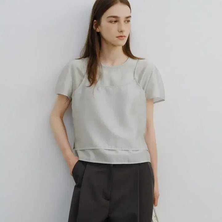 [BUNJANG] URAGO Shimmer Layered Blouse Set / 유라고_Shimmer layered blouse set(FREE)
