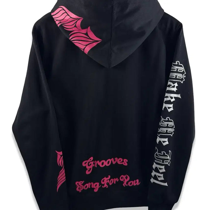 [SOLD OUT] JPN Y2K 펑크 갸루 레터링 글리터 후드집업3067