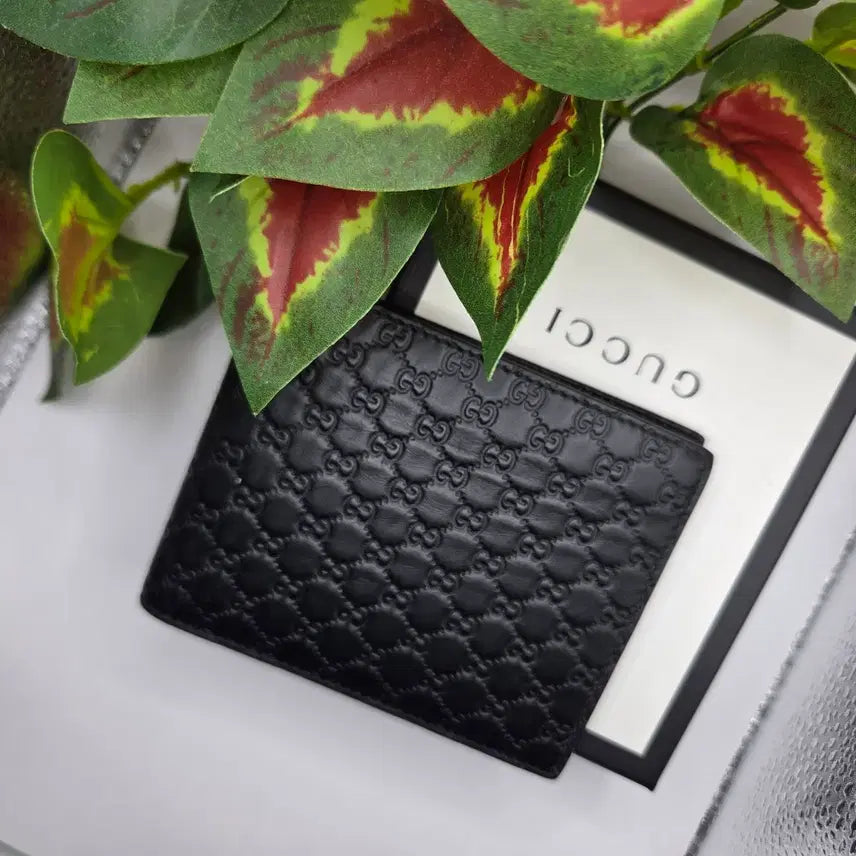 [BUNJANG] Gucci Micro GG Shima Leather Bifold Wallet / [새상품급/블랙]구찌 마이크로 GG 시마 가죽 반지갑 블랙