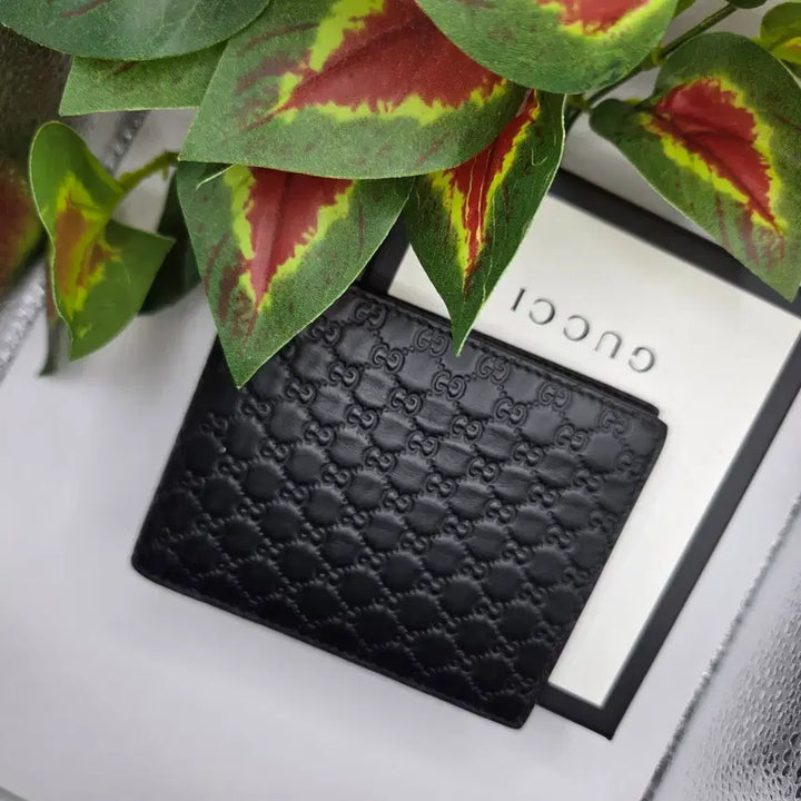 [BUNJANG] Gucci Micro GG Shima Leather Bifold Wallet / [새상품급/블랙]구찌 마이크로 GG 시마 가죽 반지갑 블랙