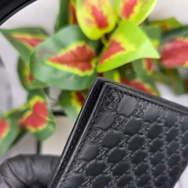 [BUNJANG] Gucci Micro GG Shima Leather Bifold Wallet / [새상품급/블랙]구찌 마이크로 GG 시마 가죽 반지갑 블랙