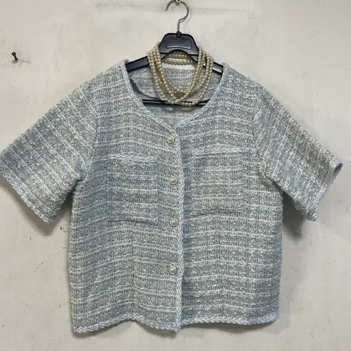 [BUNJANG] N6222 Tweed Jacket / 초특가새)N6222 노카라 트위드 자켓.세미크롭