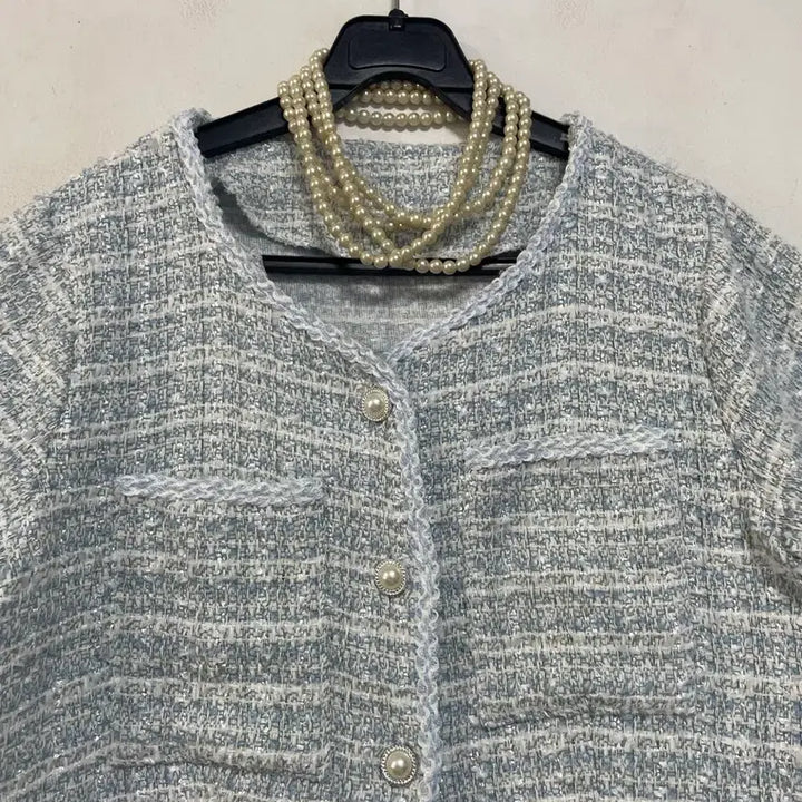 [BUNJANG] N6222 Tweed Jacket / 초특가새)N6222 노카라 트위드 자켓.세미크롭