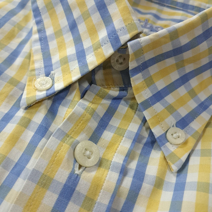 [BUNJANG] CK365 2XL 바버 00s 옐로우 블루 멀티 체크 반팔 셔츠 남방 / CK365 2XL 바버 00s 옐로우 블루 멀티 체크 반팔 셔츠 남방