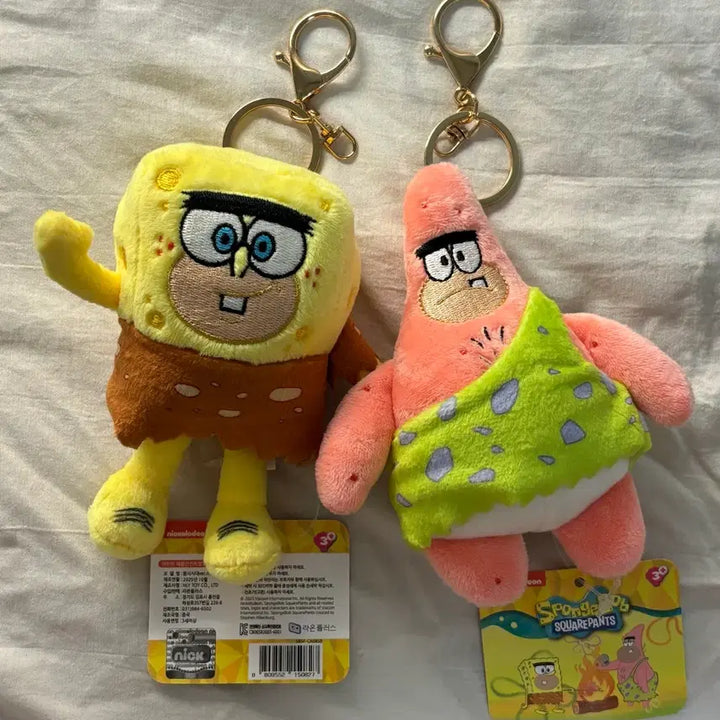 [BUNJANG] Spongebob Squarepants Primitive Keyring Set / 뚱이 스폰지밥 원시인 키링 세트 (새상품) 일괄