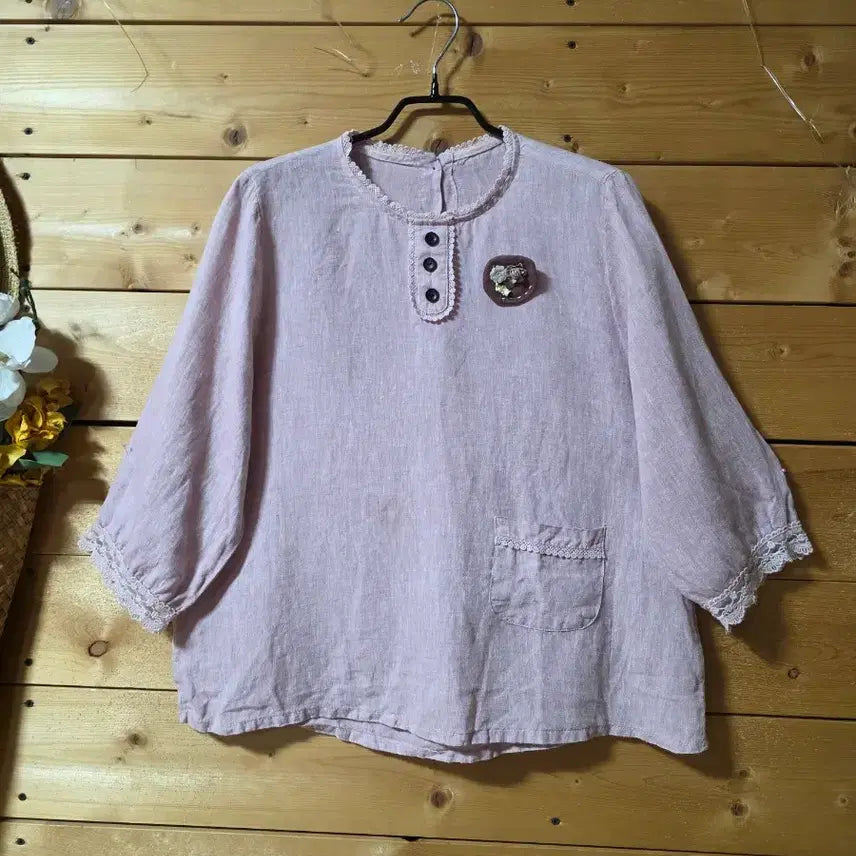 [SOLD OUT] 린넨100%  셔츠 바지(세트)코사지 코디용