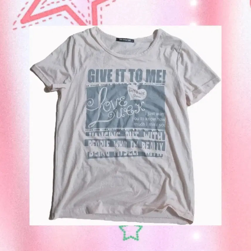 [SOLD OUT] 일본빈티지 y2k 큐빅 프린팅 반팔 티셔츠