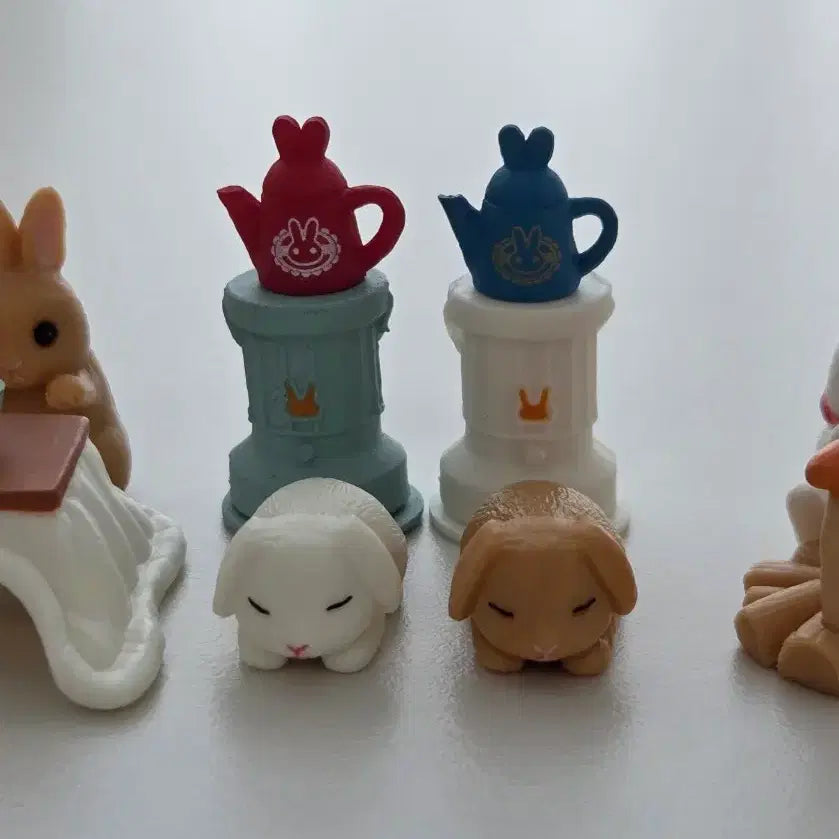 [BUNJANG] Rabbit Winter Miniature Figure Full Set / 따끈따끈 토끼 가챠 풀셋) 동물 겨울 소품 미니어처 미니어쳐 피규어