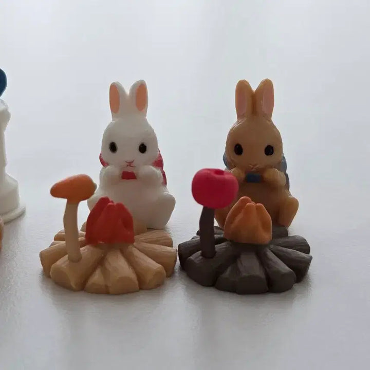 [BUNJANG] Rabbit Winter Miniature Figure Full Set / 따끈따끈 토끼 가챠 풀셋) 동물 겨울 소품 미니어처 미니어쳐 피규어