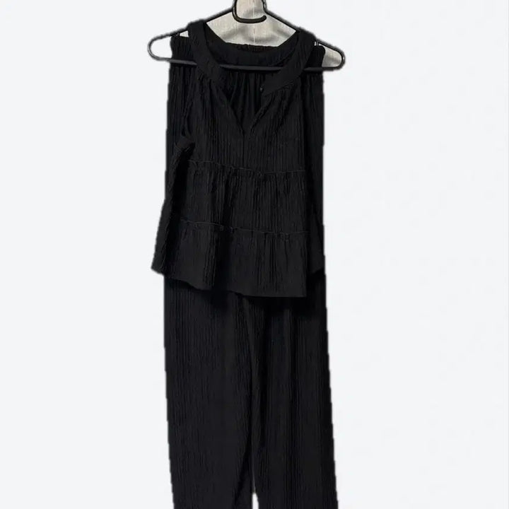 [BUNJANG] Black Crop Top Set / 블랙 크롭 세트
