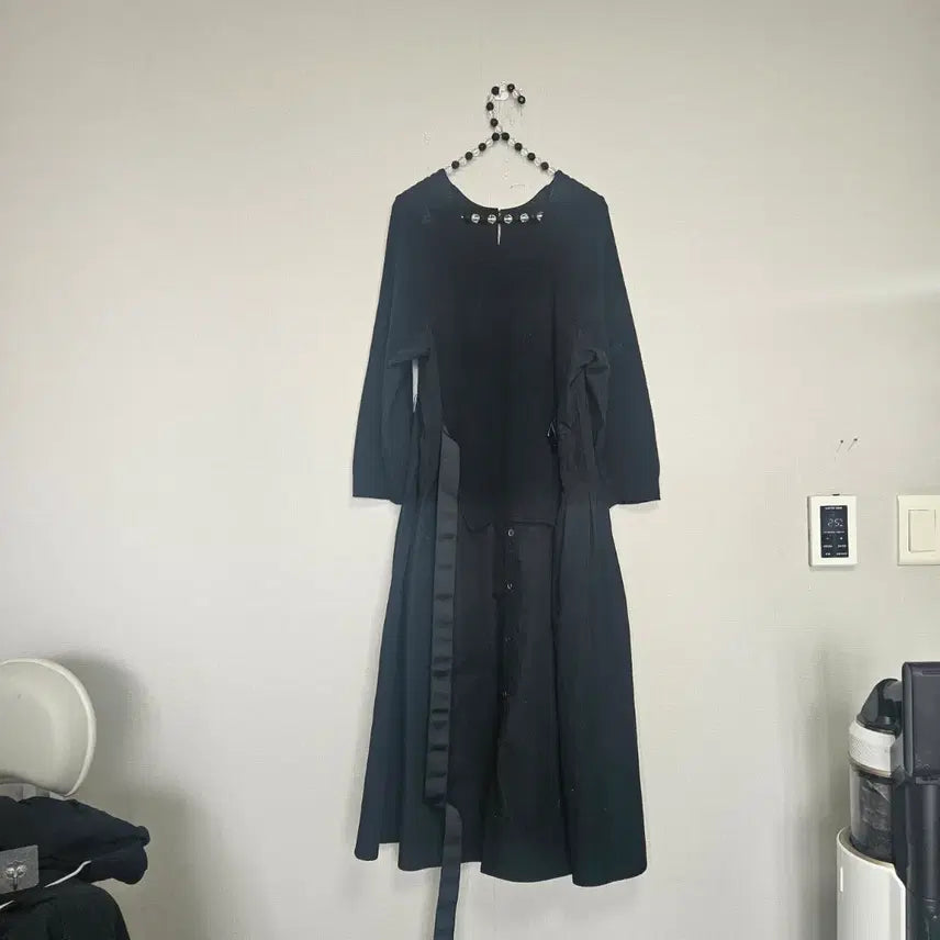 [BUNJANG] Black Layered Dress Belt Set / 블랙 레이어드 원피스 벨트 세트
